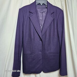 New York & Company purple blazer wool blend size 4